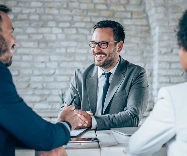 Group of business people smiling