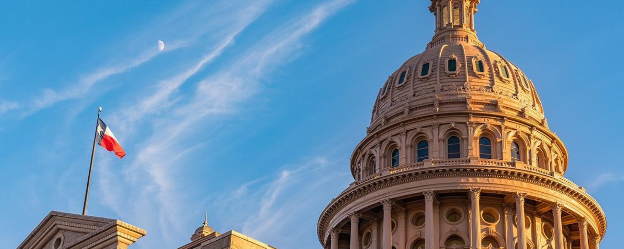 Shot of the Texas Capitol building. 