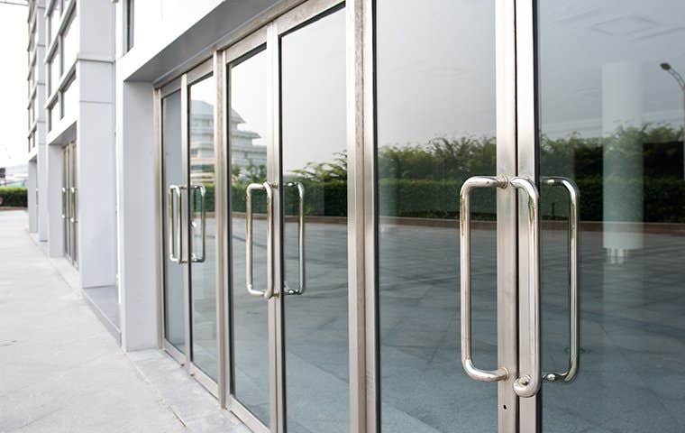 a commercial buildings glass doors