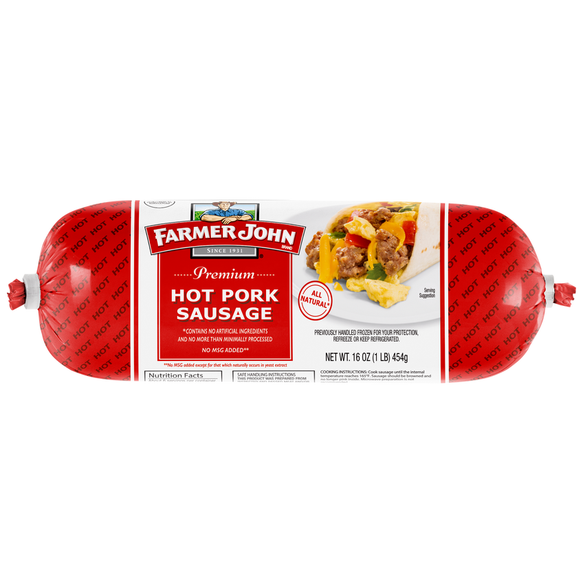Premium Hot Pork Sausage Roll 16oz.