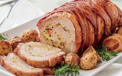 Bacon-Wrapped Stuffed Pork Loin