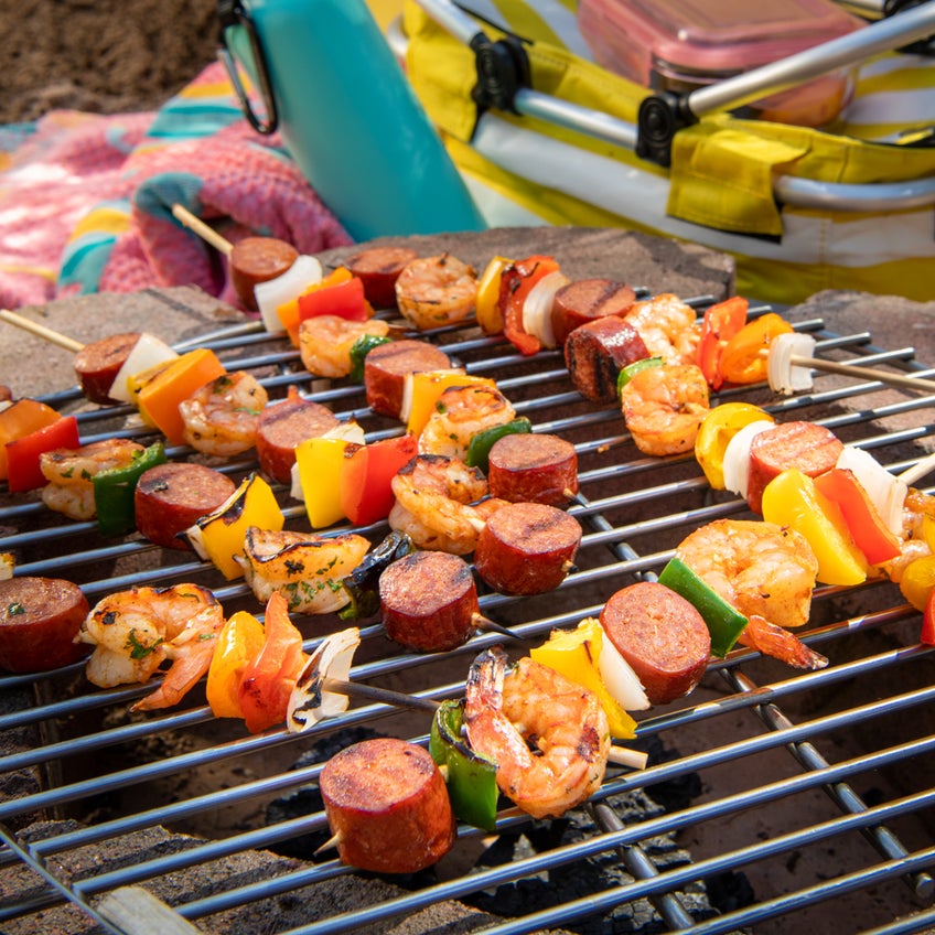 Spicy Cajun Shrimp and Sausage Skewers