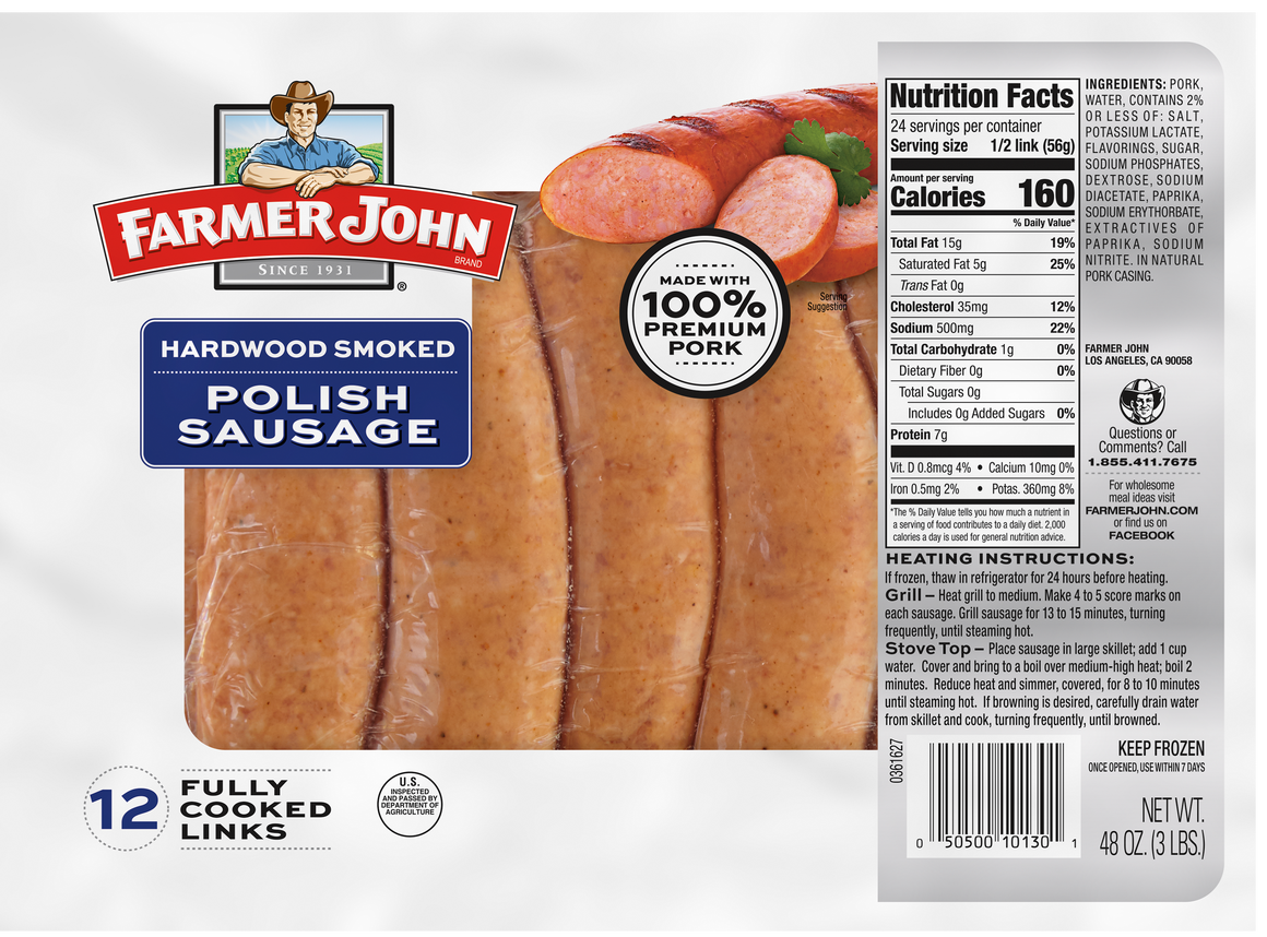 Hardwood Smoked Polish Sausage 3lb.