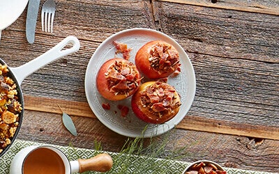 Baked Apples with Bacon