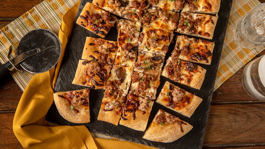 Sausage & Mushroom Pizza Bites