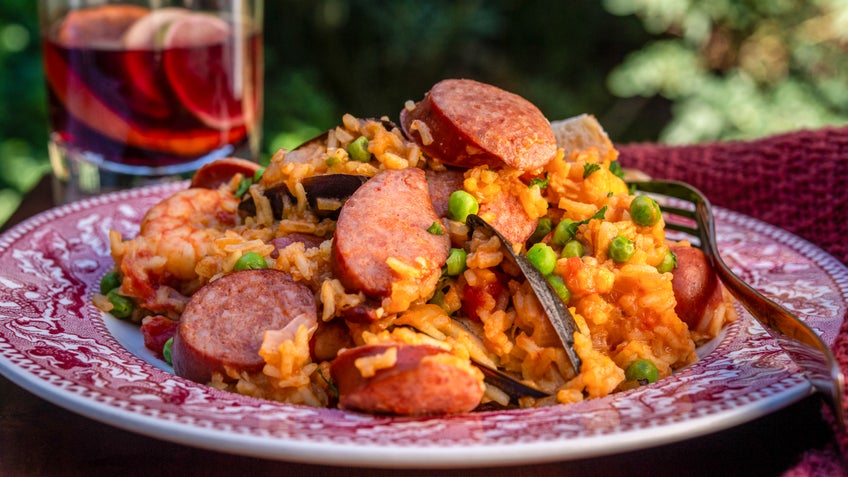 Paella de Salchicha Polaca