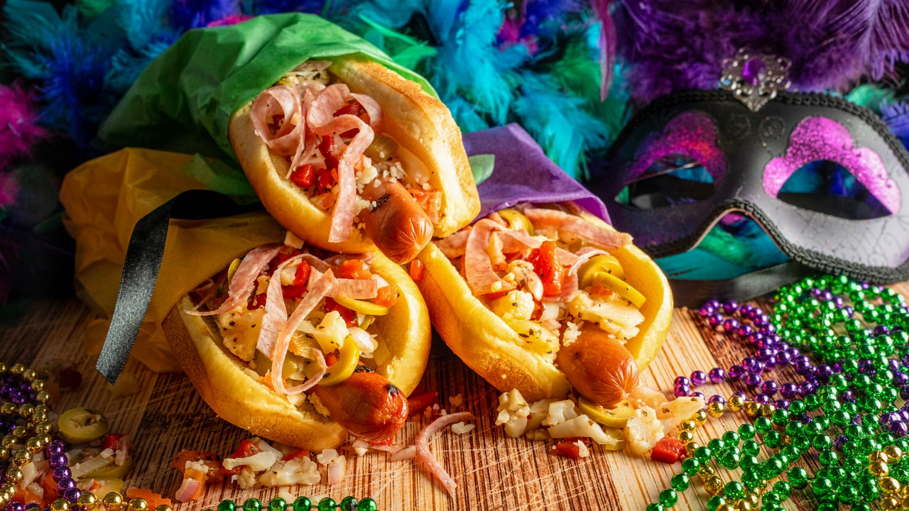 Muffaletta Hot Dogs