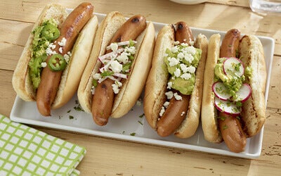 Grilled Franks with Guacamole