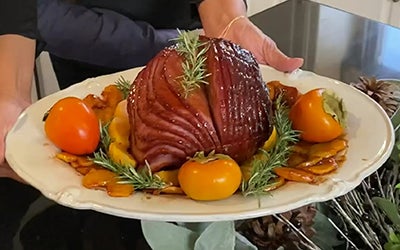 Jamón Festivo Con Glaseado De Guayaba Y Caqui