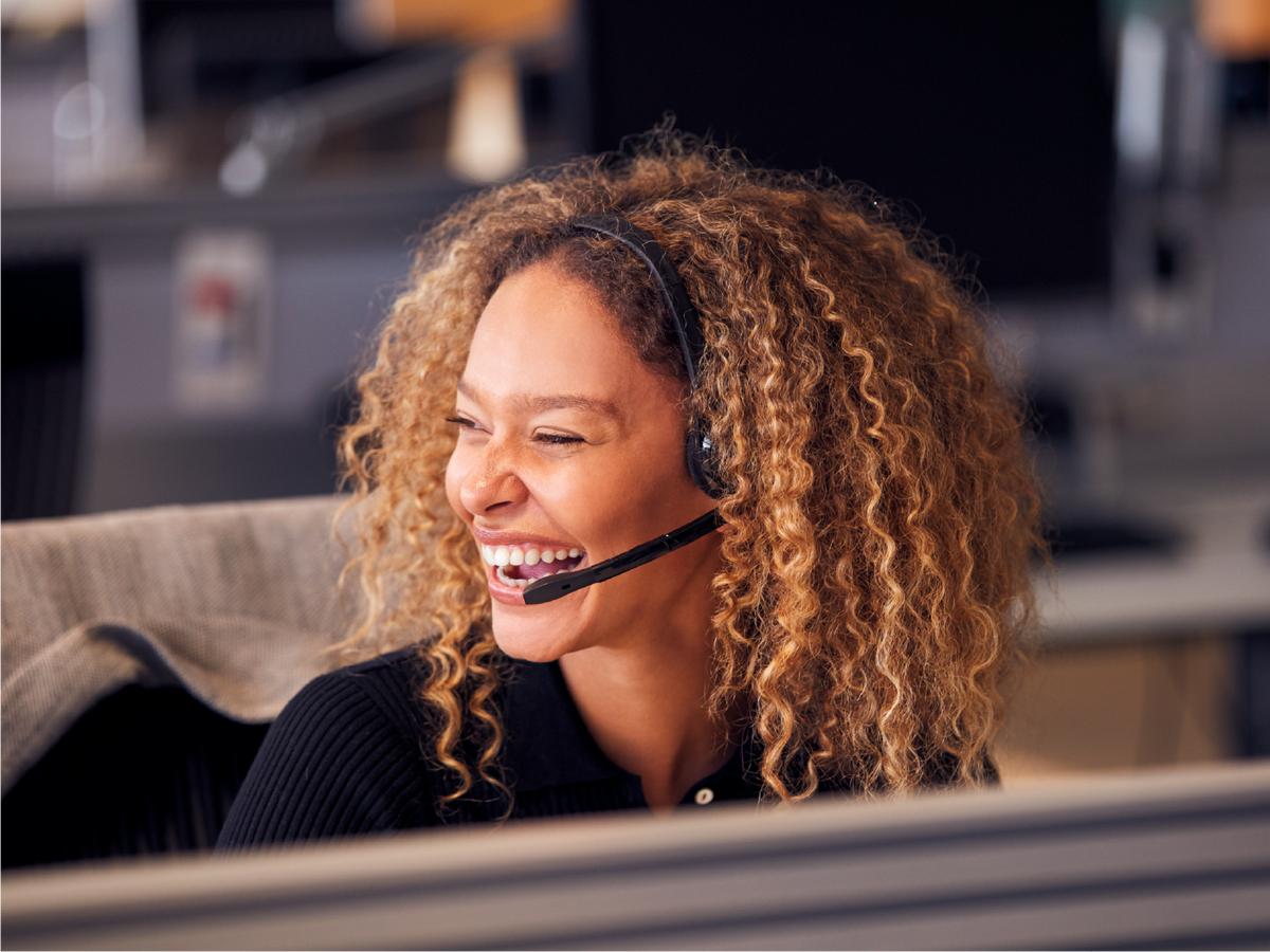 Employee smiling