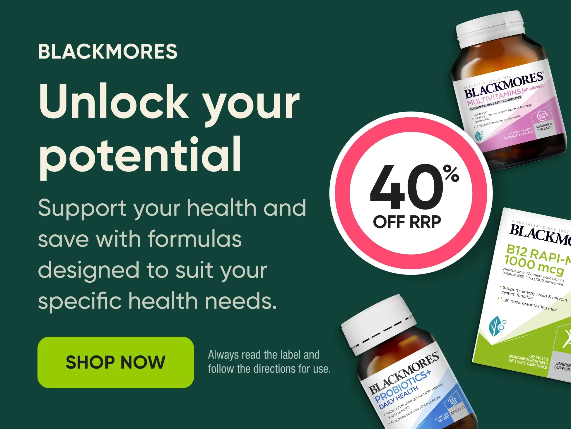 Blackmores: Unlock your potential - Support your health and save with expertly-crafted formulas designed to suit your specific health needs.