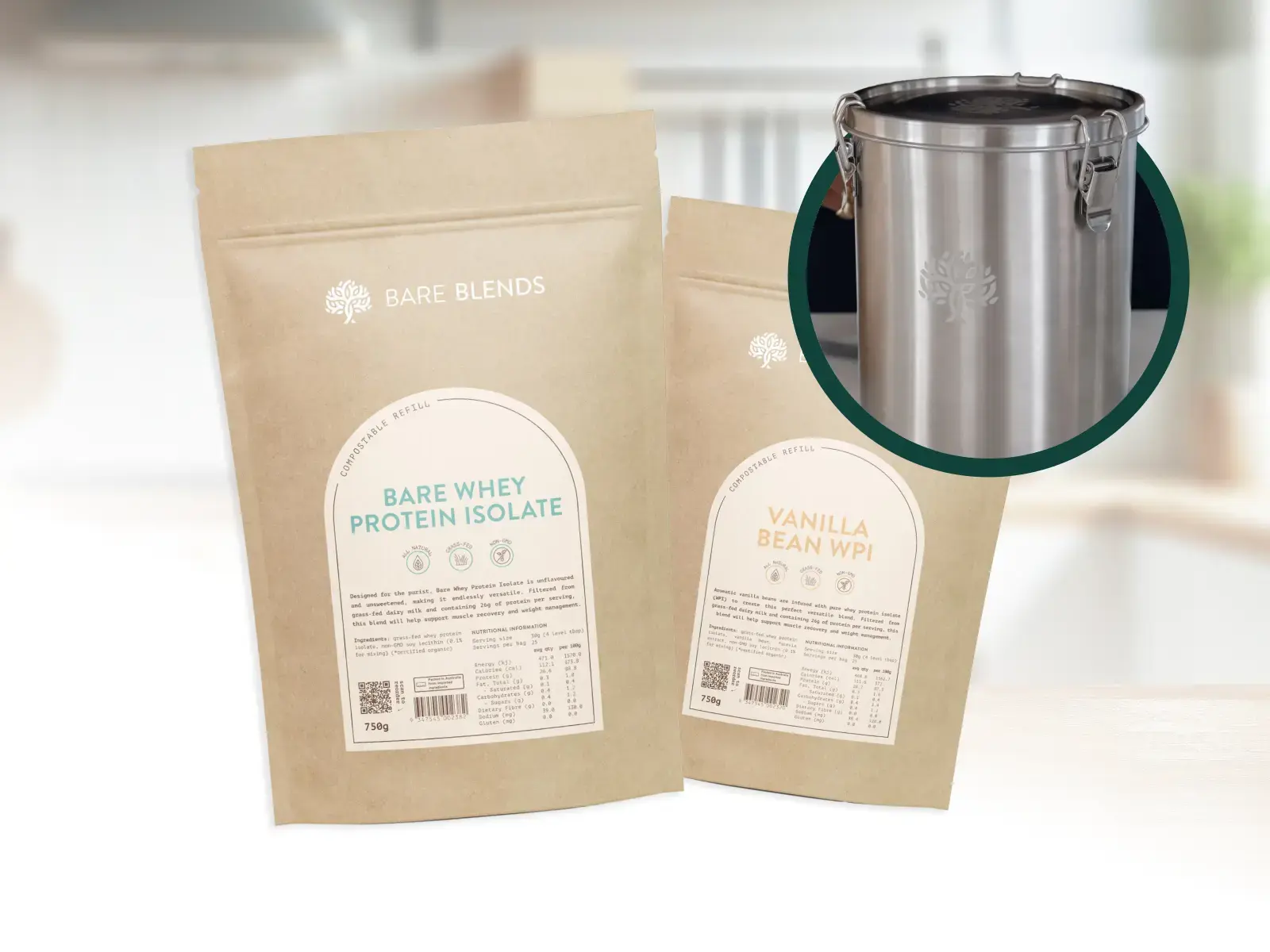 Free Bare Blends 2.5L Protein Canister