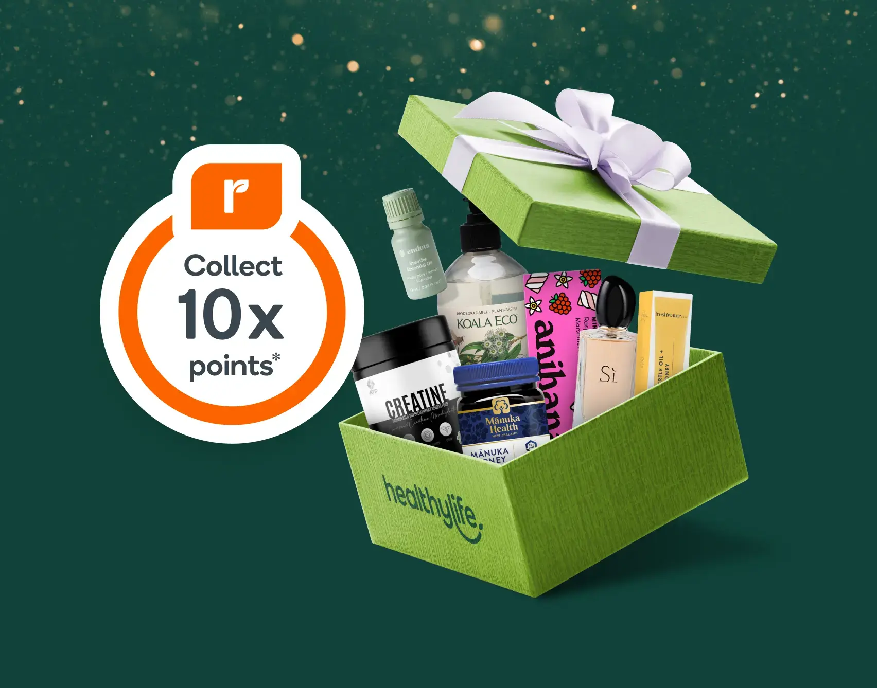 Unwrap 10x Everyday Rewards points*