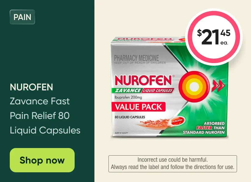 Nurofen Zavance Fast Pain Relief 80 Liquid Capsules - 21.45