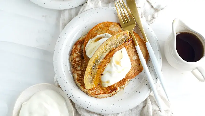 Buckwheat Pancakes with Banana and Yoghurt