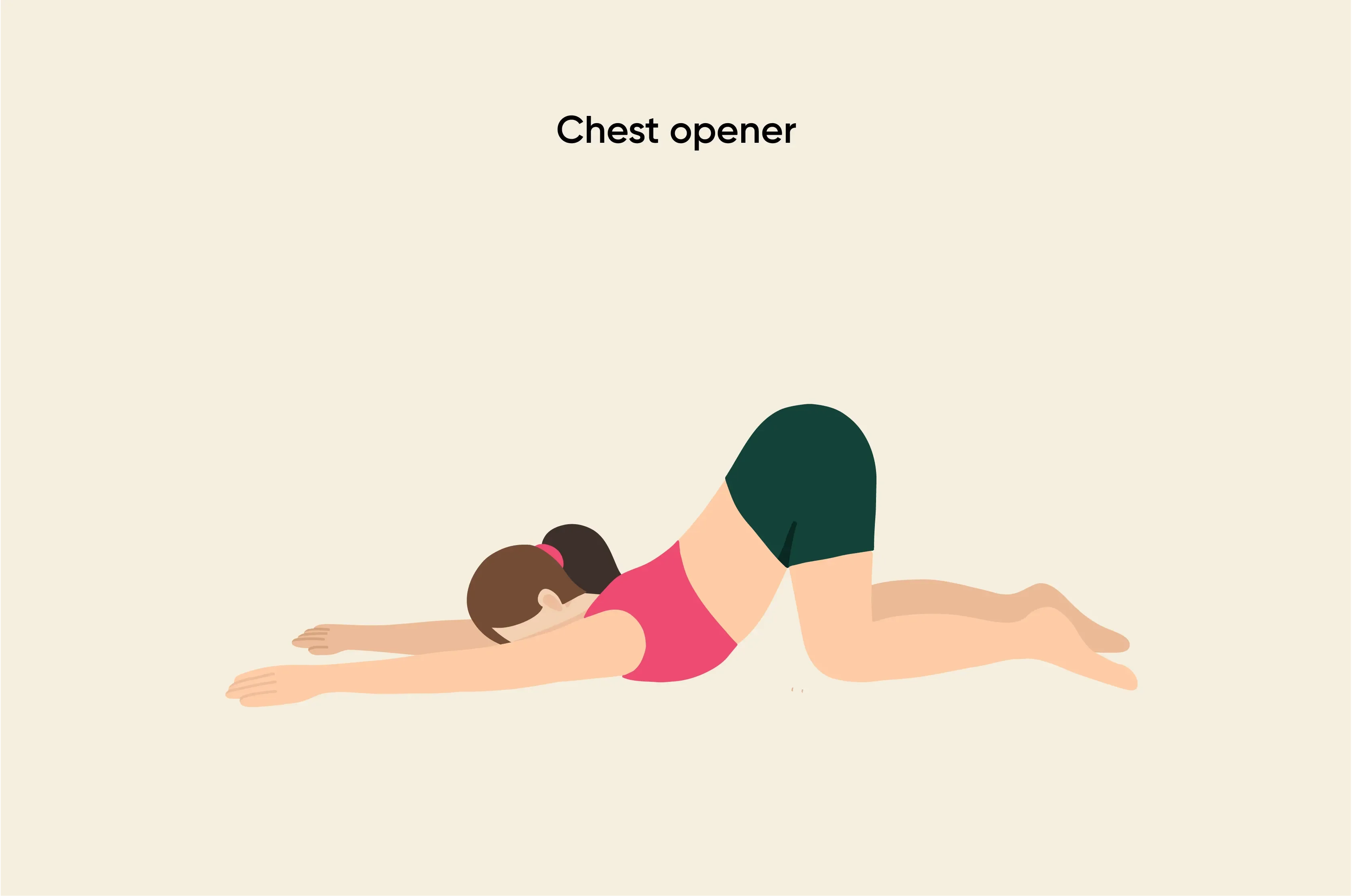 Woman performing chest opener stretch