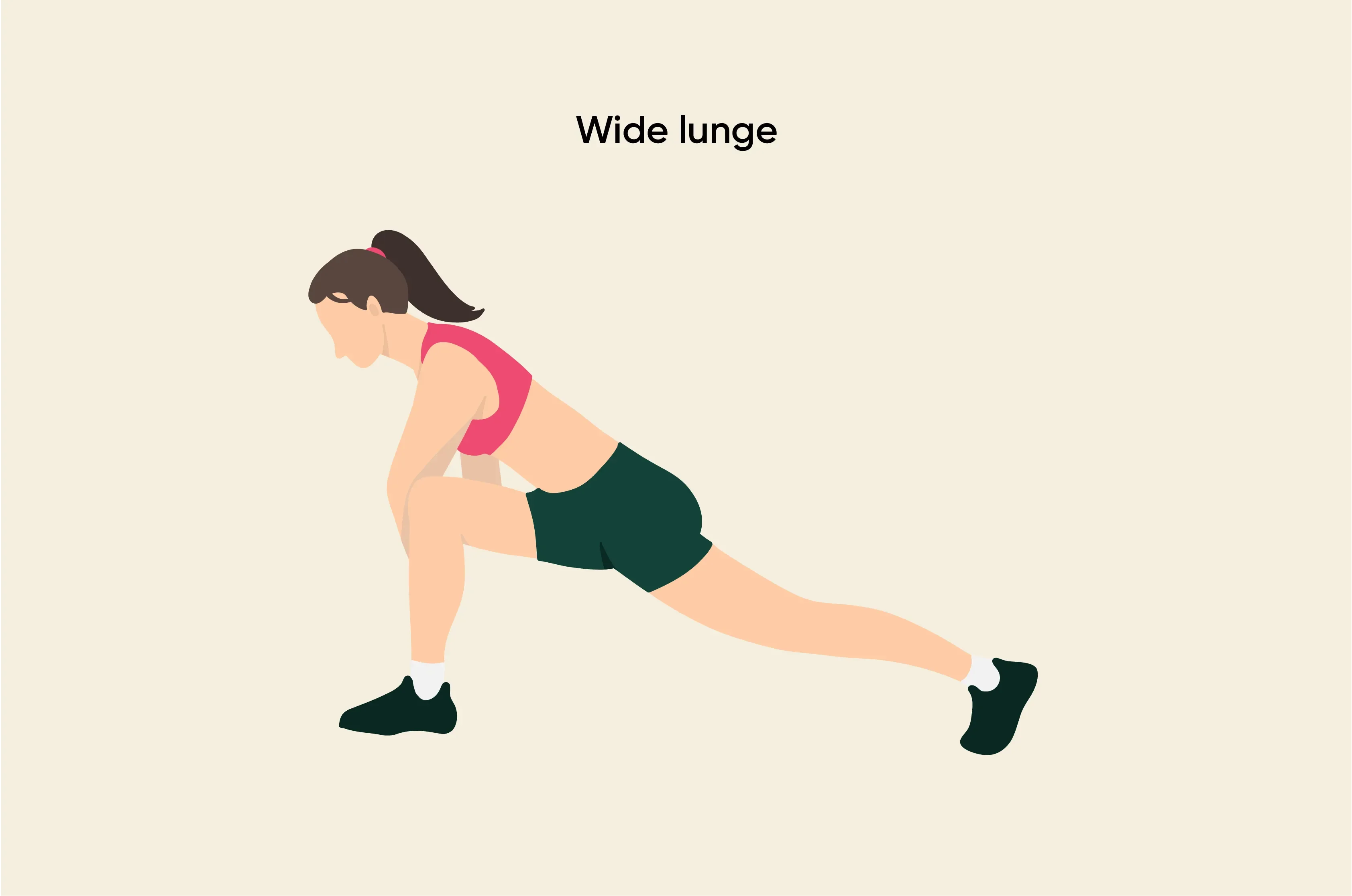 Woman doing a wide lunge