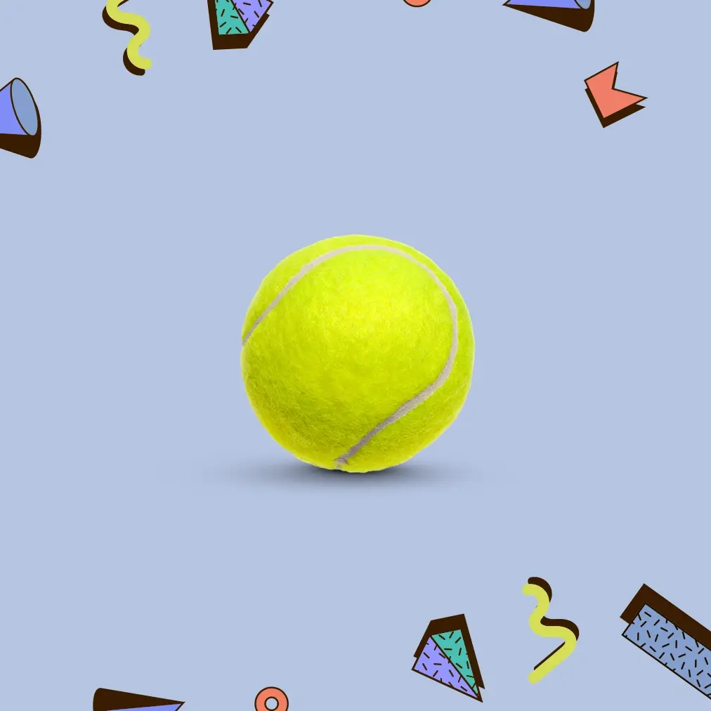 a single tennis ball on a graphic background