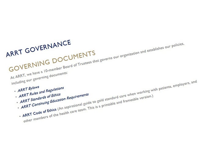 ARRT Governing Documents