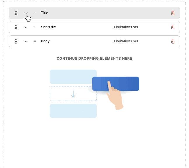 Setting up a content type element limitations