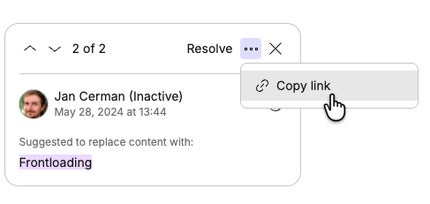 Copy a link to a comment