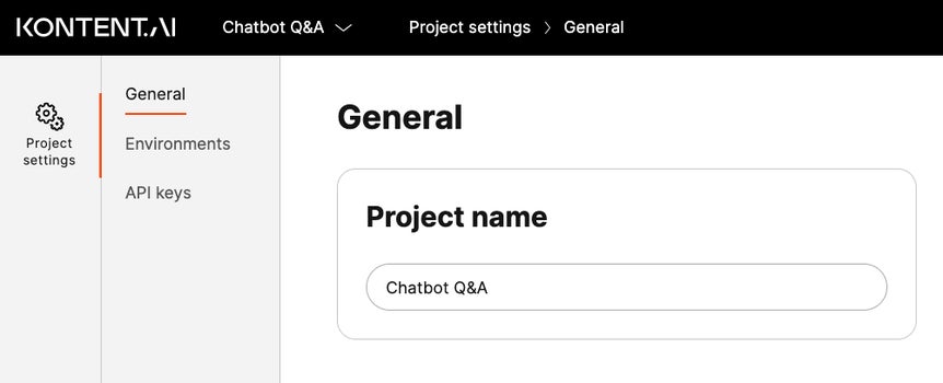 Changing the project name