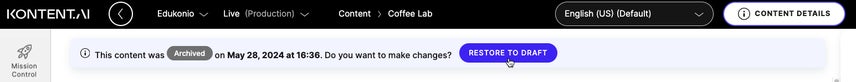 How to restore archived content item