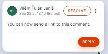 An animation showing how to copy a link to a comment.