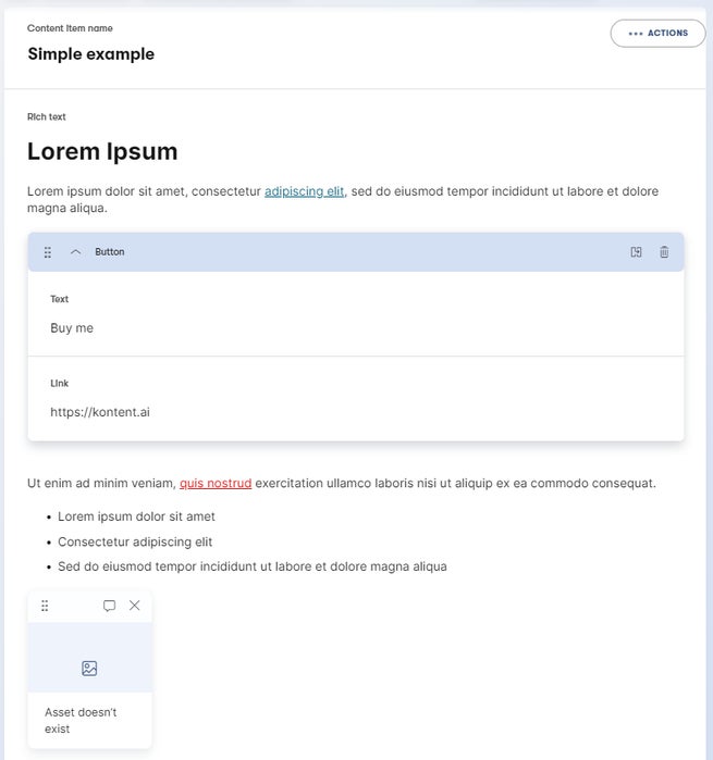 Imported content item with simple rich text.