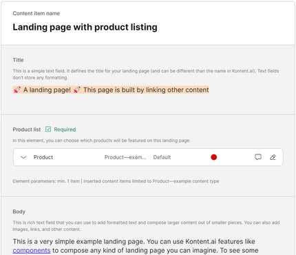 Viewing the Landing page with product listing in the Getting Started Project