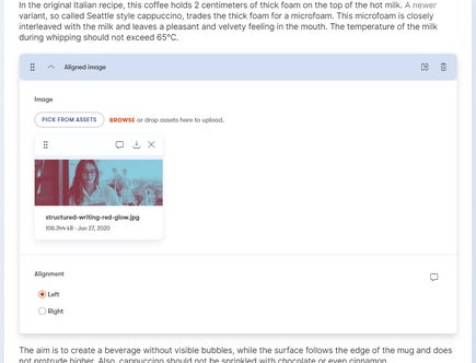 Multi-choice element for image alignment.