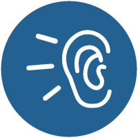 An ear to symbolize listening and responding with empathy to highlight how to build trust in the workplace.