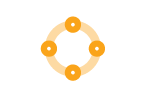 Kreis mit Knoten, um abgerundetes Feedback von 360-Grad-Bewertungen anzuzeigen