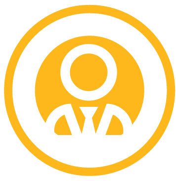 Icon of man wearing suit to represent executive success
