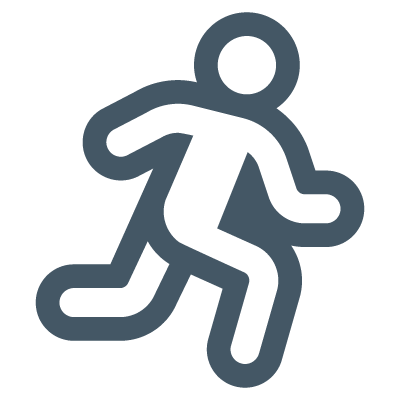 icon of a person running to show that continuous feedback build more agile leaders