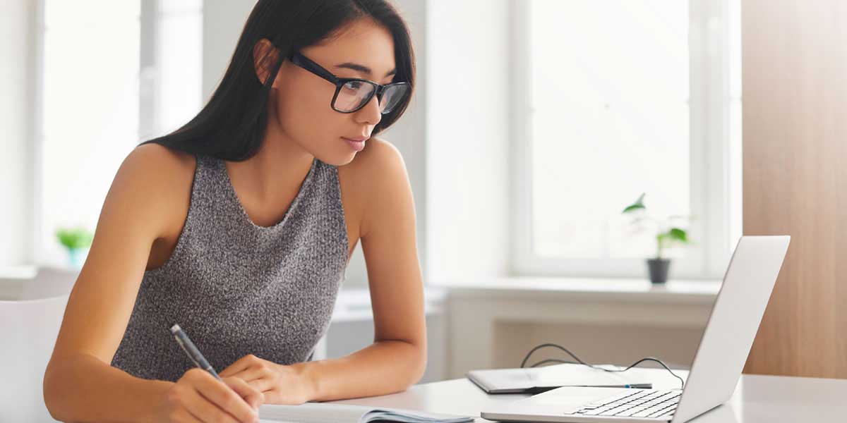 woman working alone