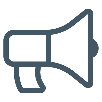 icon of a megaphone to show that communication and collaboration are some of the benefits of continuous feedback