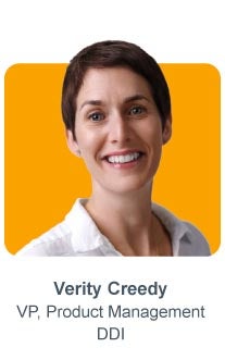Photo of Verity Creedy, VP of Product Management at DDI, with name and title displayed.
