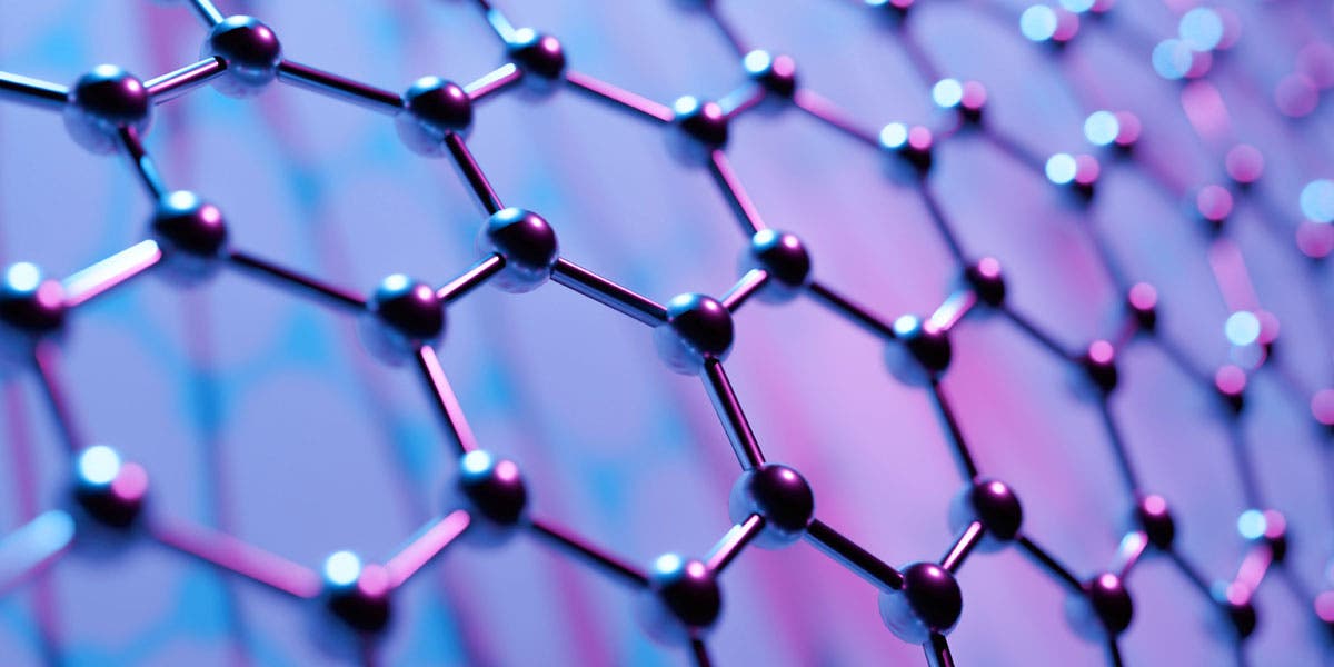 hexagons on a purple and blue background