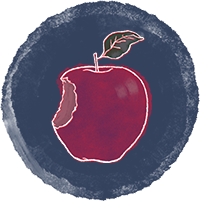 half-bitten apple to symbolize physical workplace wellbeing