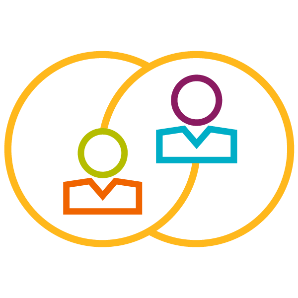 illustration of two icons, each with different colored heads and different colored bodies, in two rings intertwined to show DDI's commitment to inclusion and diversity?fm=webp&q=15