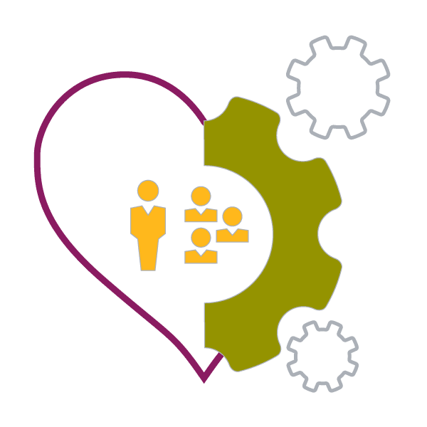 illustration of a heart filled with people icons to the left, and a gear to the right to show that people love partnering with DDI leadership consulting?fm=webp&q=75