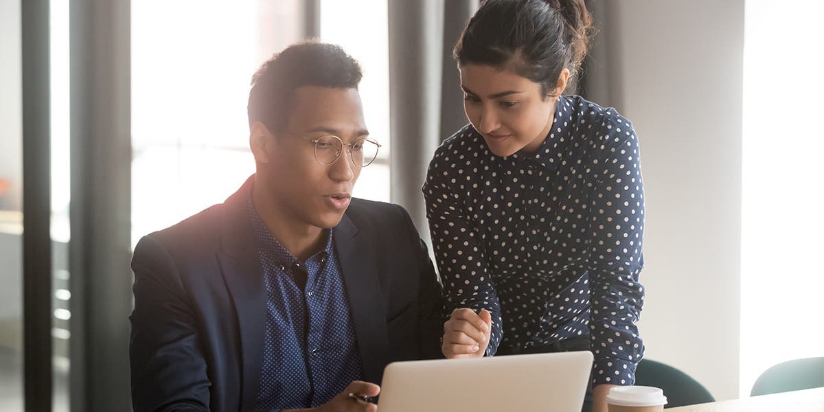 man and woman having a business meeting