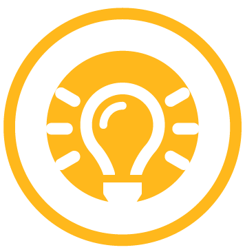 Icon of lightbulb to represent learning during leadership development