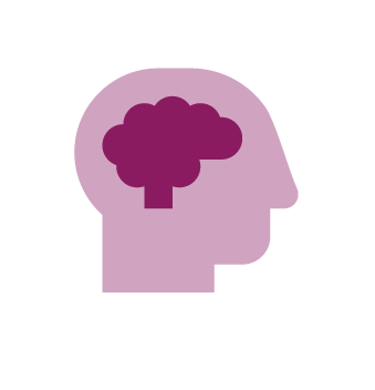 icon of the outline of a head with the brain filled in to represent the leadership facilitator competency of Emotional Intelligence (Facilitator EQ)