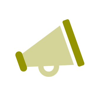 icon of a bull horn to represent the leadership facilitator competency of Engaging Communication 