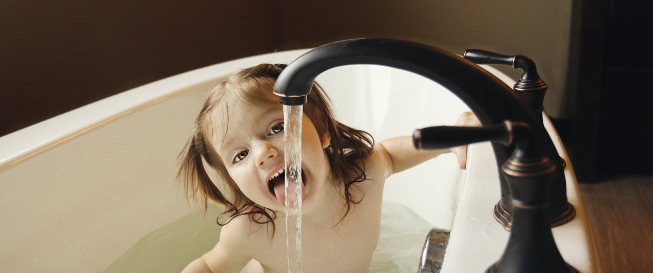 Toddler in the bath