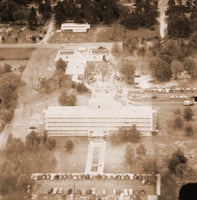 Aerial photo of original hospital.