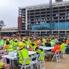 Group of workers at the construction site