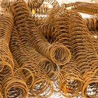 A picture of metal coils